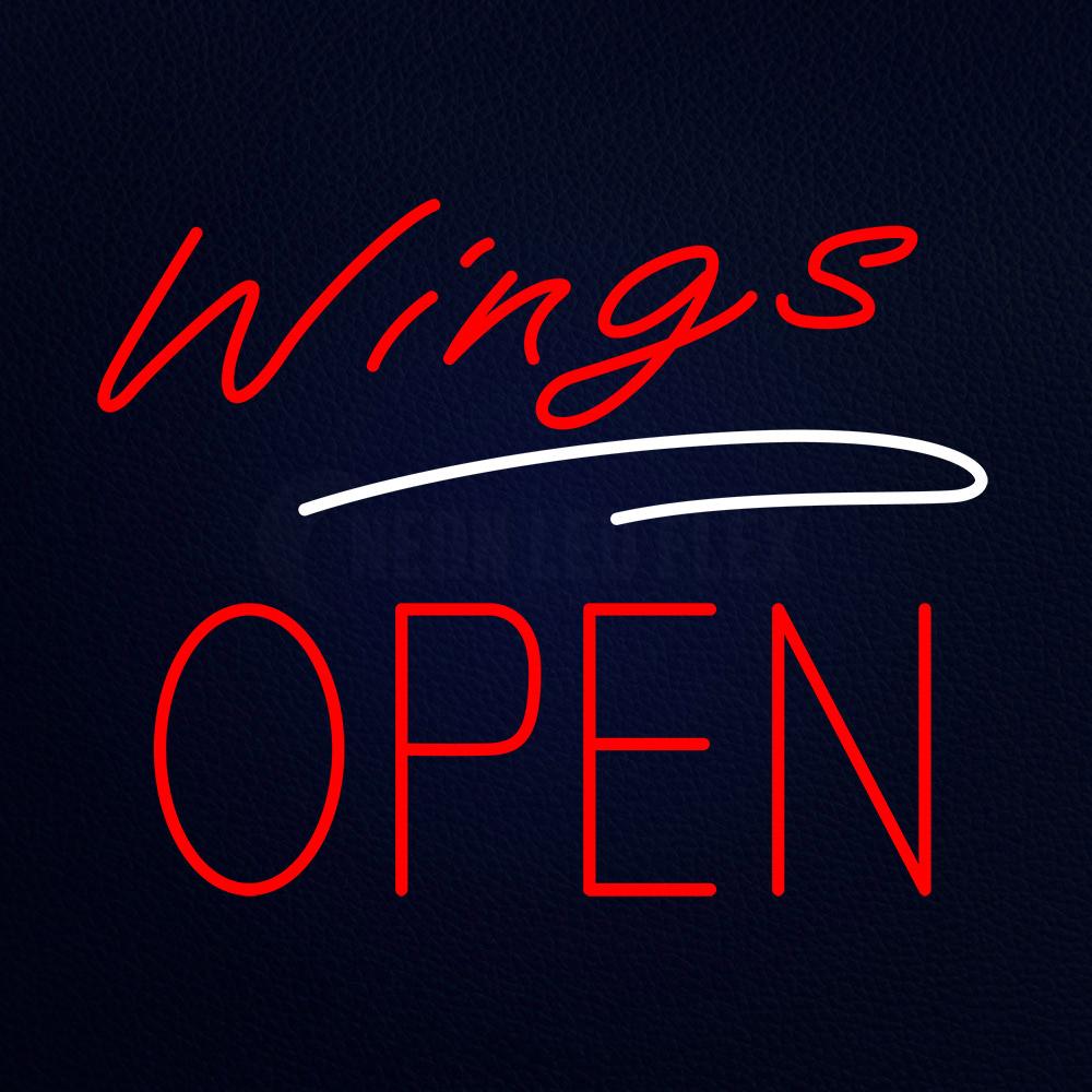 Wings Block Open Neon Flex Sign