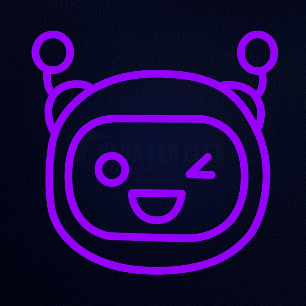 Winking Robot Emoji Neon Flex Sign