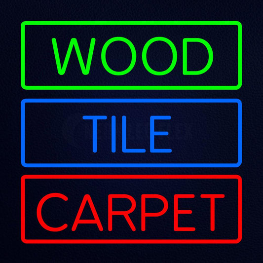 Wood Tile Carpet Neon Flex Sign