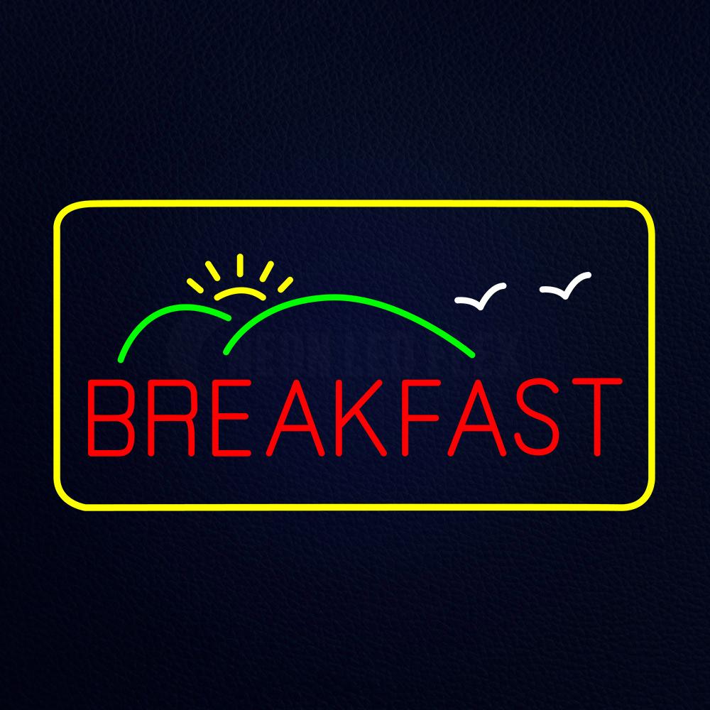 Yellow Sign Breakfast Chain Yellow Border Breakfast Neon Sign – NEON-LEDFLEX