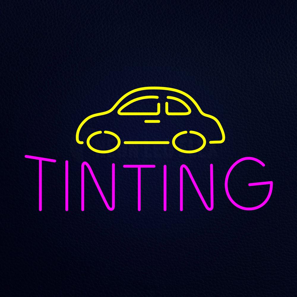 Yellow Car Pink Tinting Neon Flex Sign