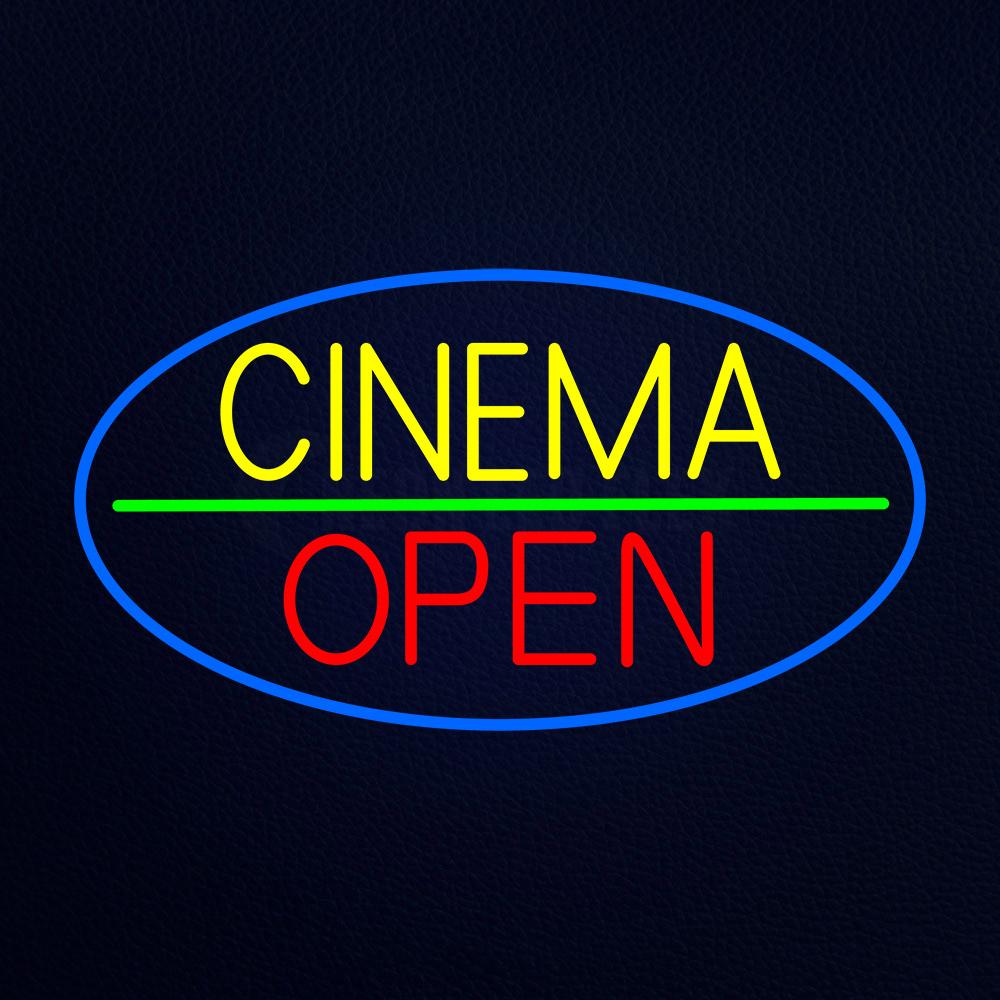 Yellow Cinema Open Neon Flex Sign