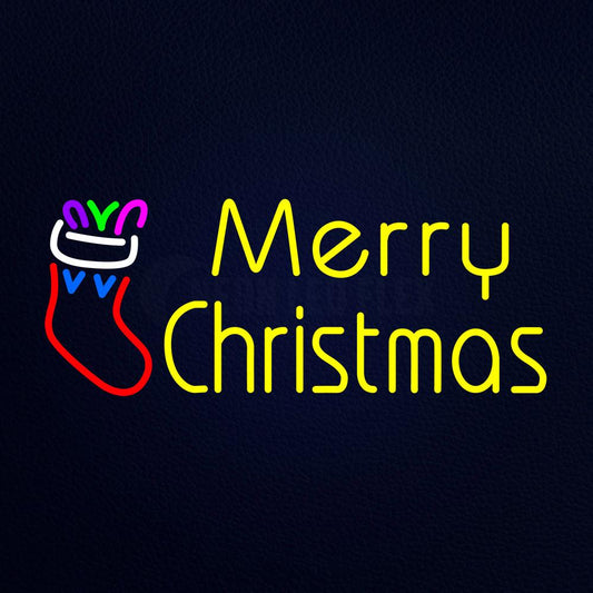 Yellow Merry Christmas Neon Flex Sign