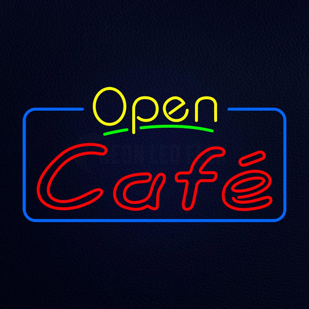 Yellow Open Cafe Neon Flex Sign