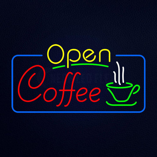 Yellow Open Coffee Neon Flex Sign