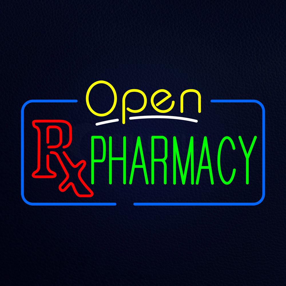 Yellow Open Pharmacy Neon Flex Sign