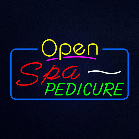 Yellow Open Spa Pedicure Neon Flex Sign