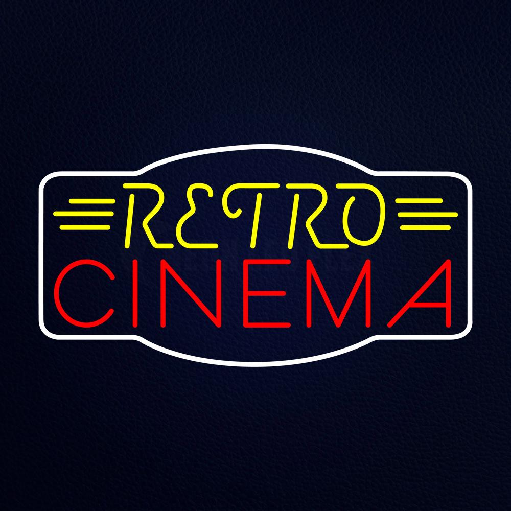 Yellow Retro Red Cinema Neon Flex Sign