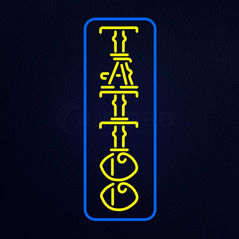 Yellow Tattoo Blue Border Neon Flex Sign