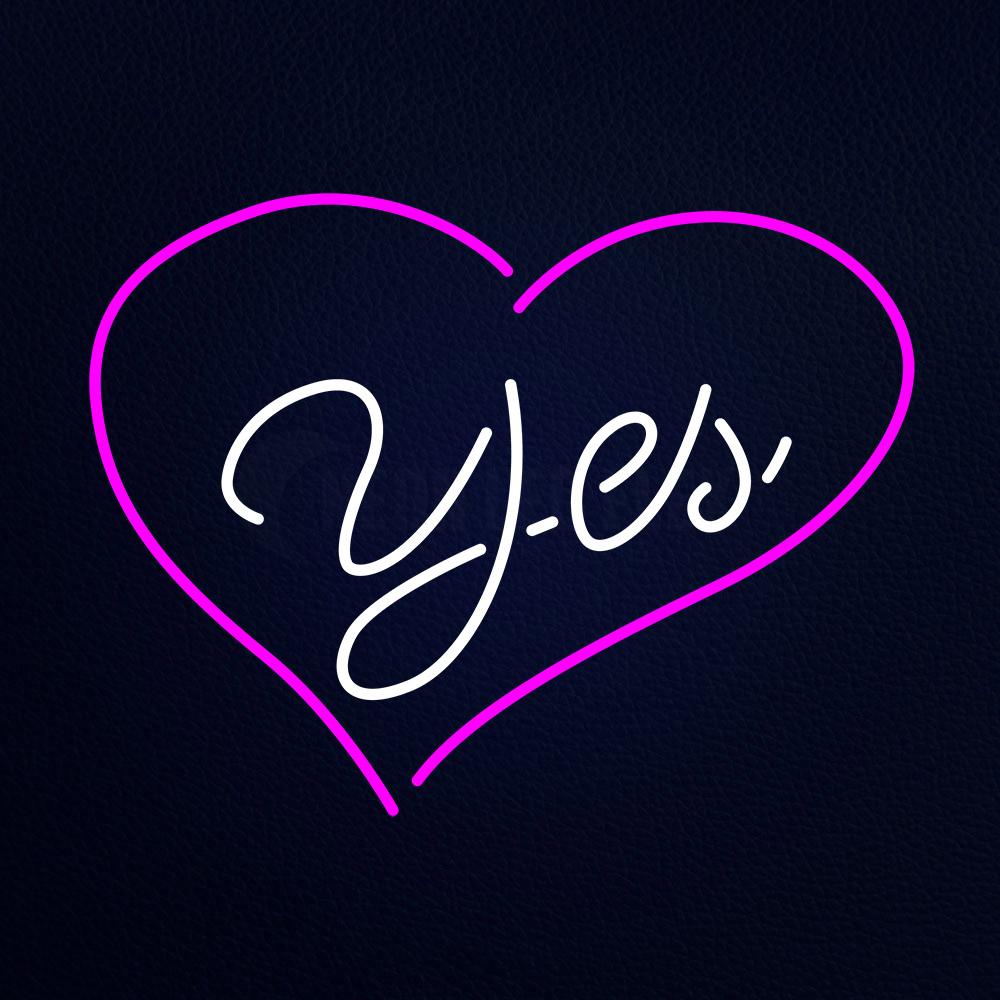 Yes With Heart Neon Flex Sign